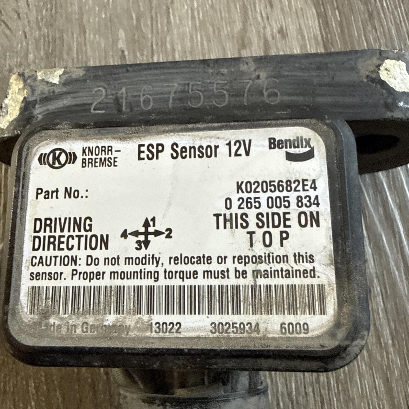 BENDIX KNORR-BREMSE ESP SENSOR 12V K0205682E4