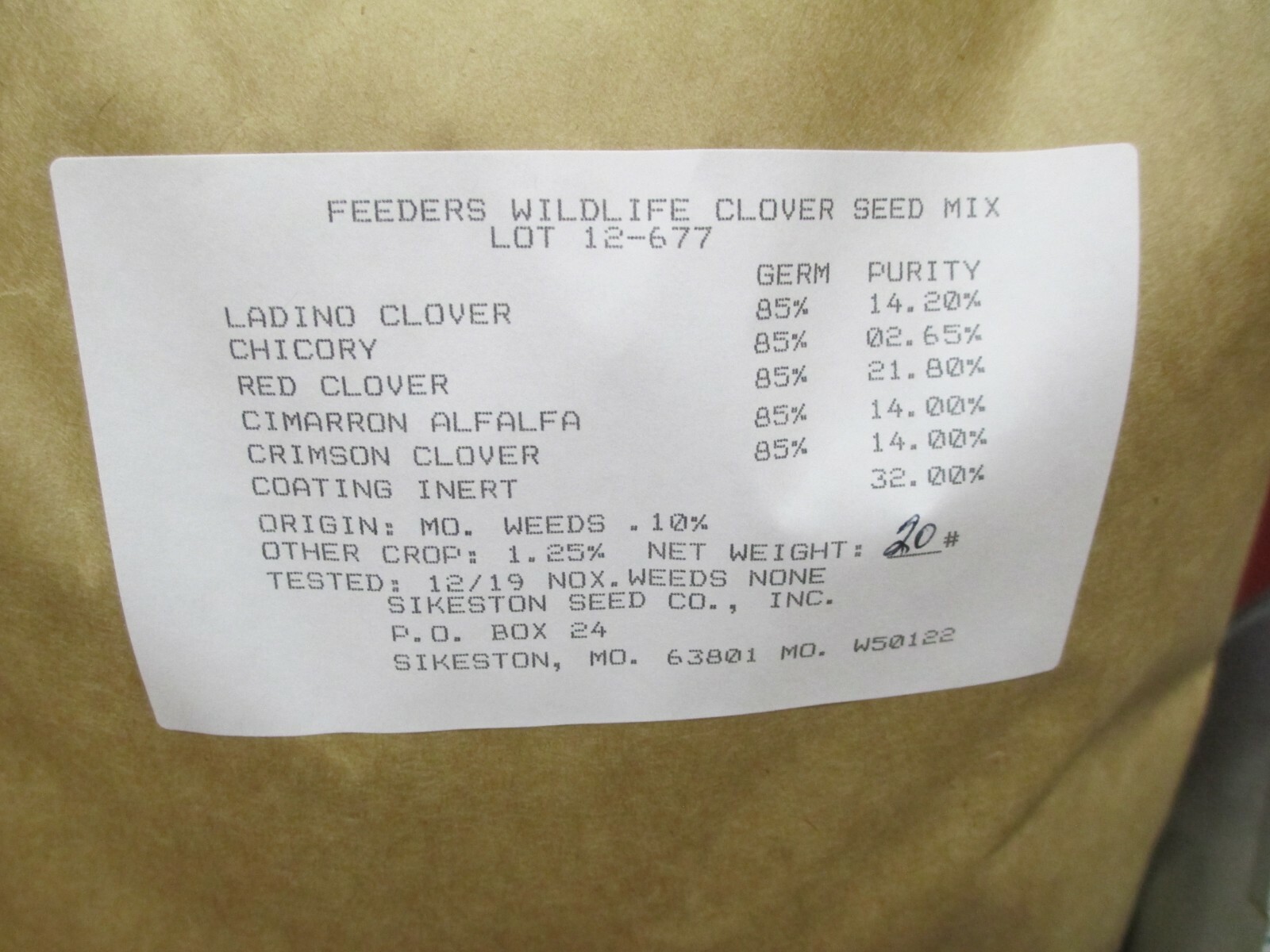 1 Lbs WHITETAIL DEER CLOVER Seed Mix Ladino,Red,Crimson Clovers,Alfalfa,Chicory