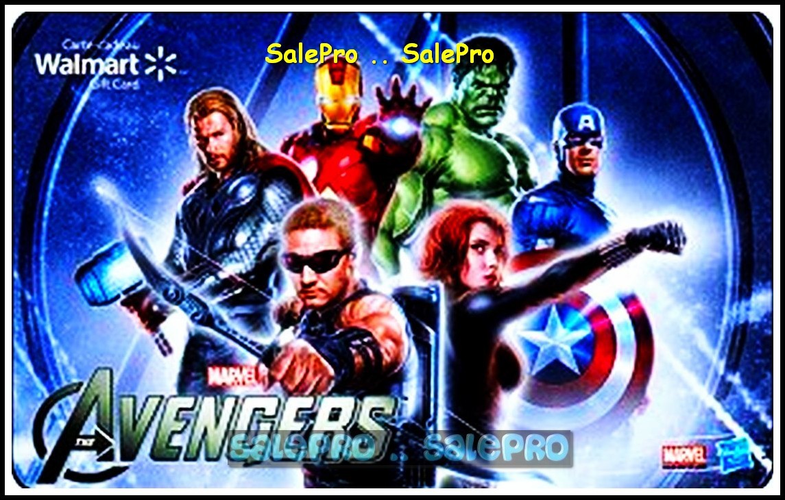 WALMART AVENGERS HULK IRON MAN CAPTAIN AMERICA THOR RARE COLECTIBLE GIFT CARD