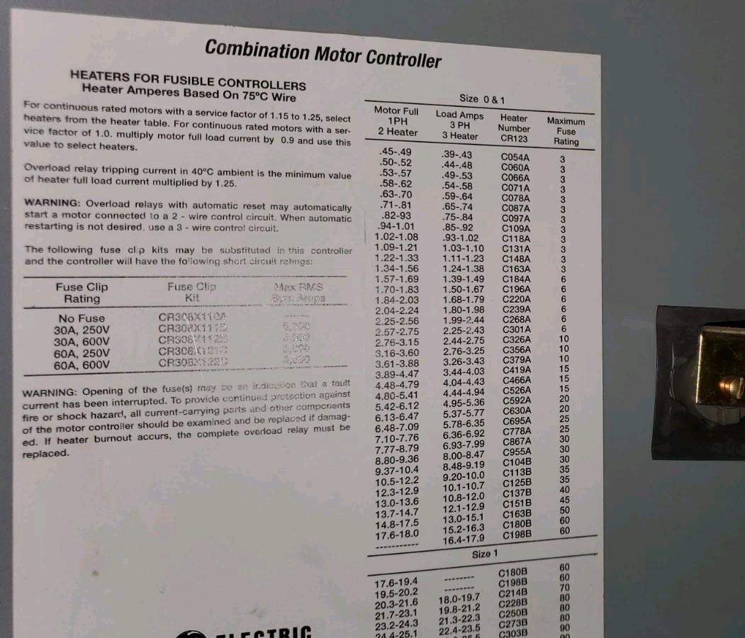 GE 300-Line Nema Size 1 Combination Motor Starter Controller