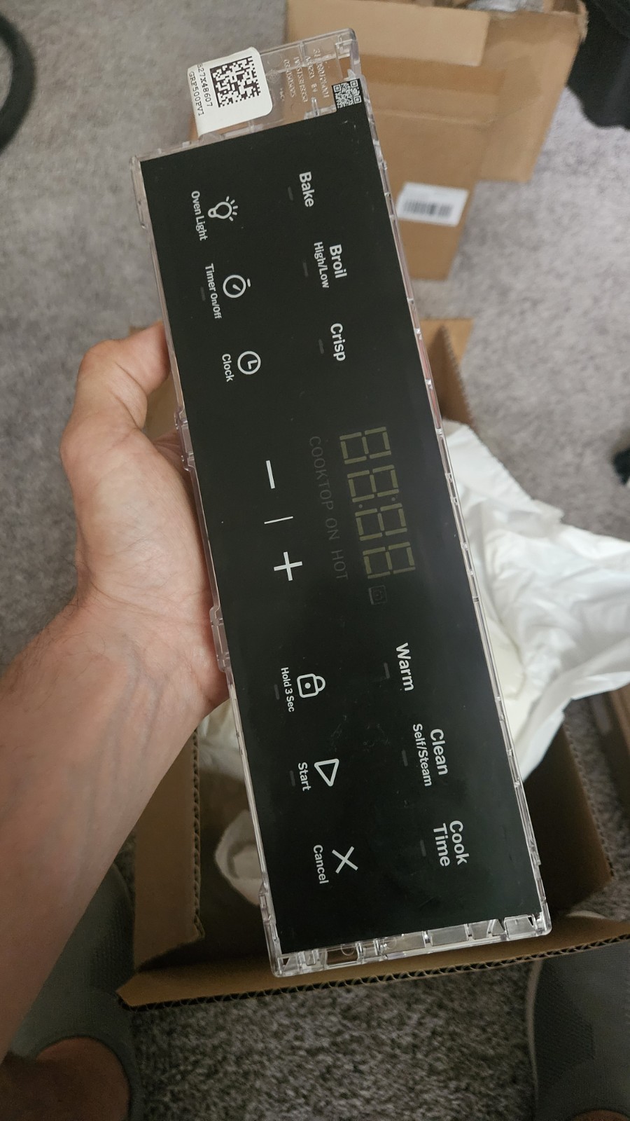 GE WB27X48607 Oven Range Control Board - Black Overlay