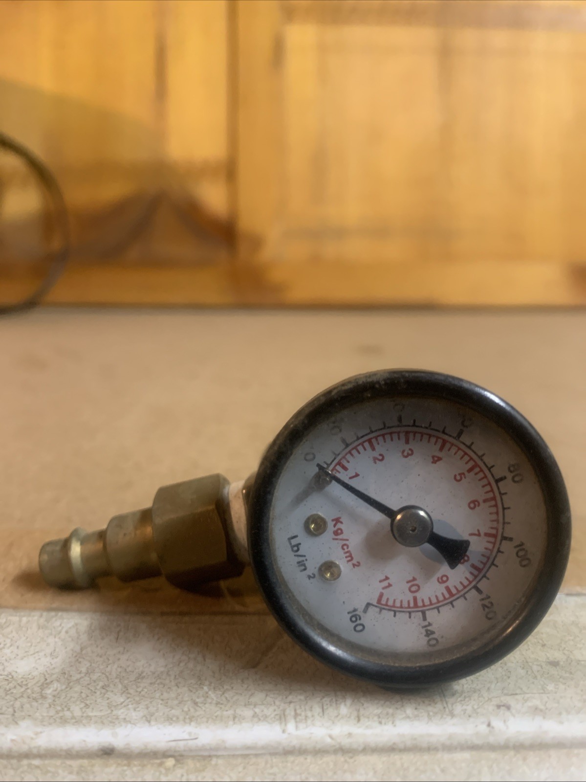 Vintage Industria Compressor Pressure Gauge 160 Psi 1.5” Fittings Steam Punk
