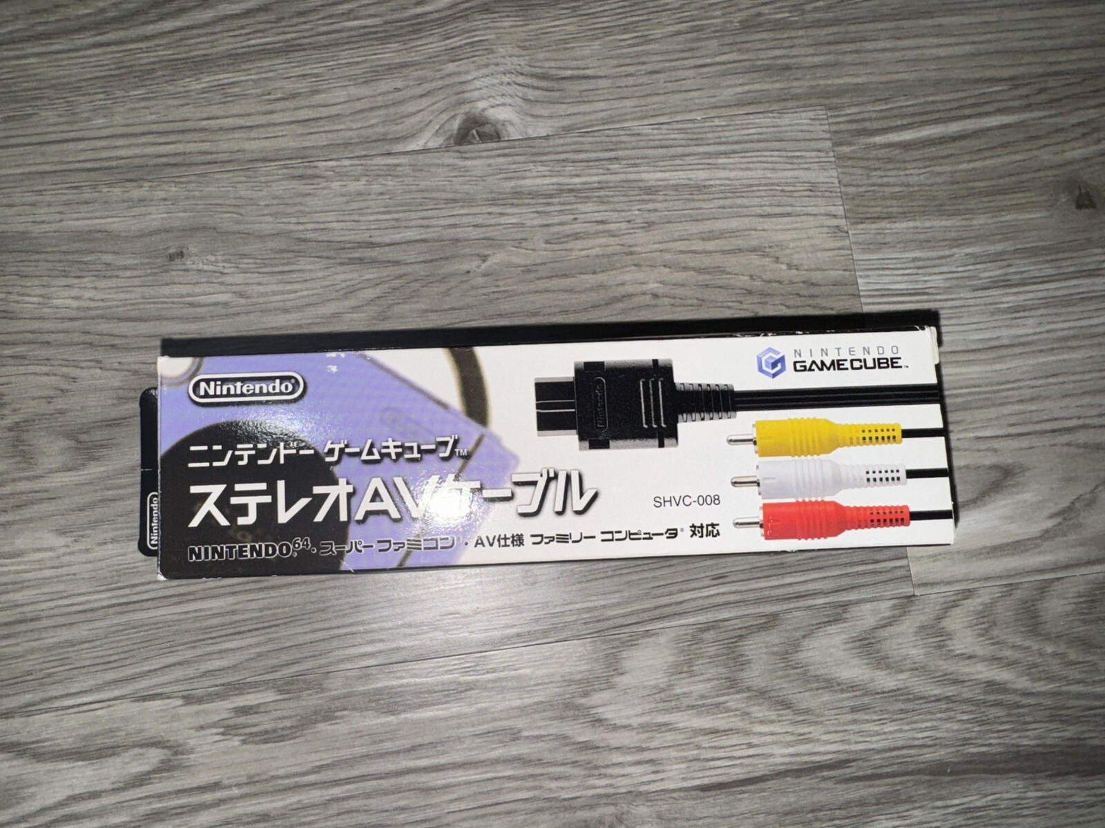 AV ( RCA ) Cable SHVC-008 Boxed for GameCube 64 Super Famicom Nintendo 2342