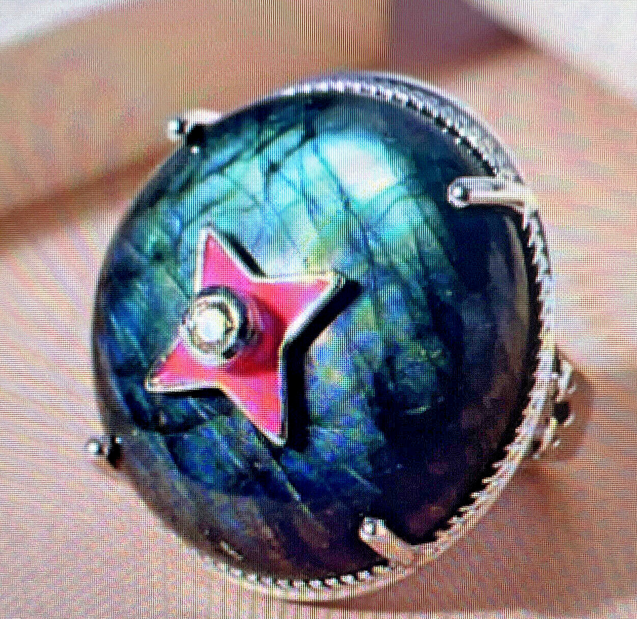 Malagasy Labradorite and White Zircon Fancy Ring 7 Platinum Over Sterling Silver