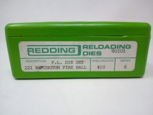 REDDING .221 REM FIREBALL FULL LENGTH DIE SET.  PART# 80101.  USED