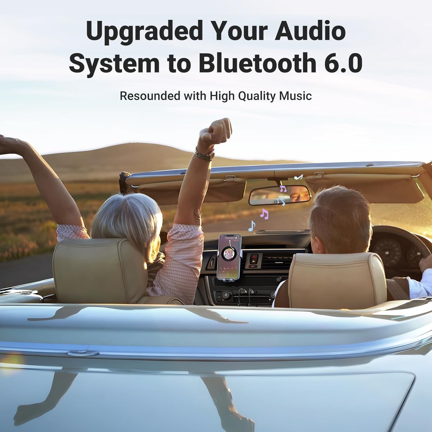 Durable Bluetooth 6.0 Car Adapter - Effortless Plug and Play with Stereo Sound