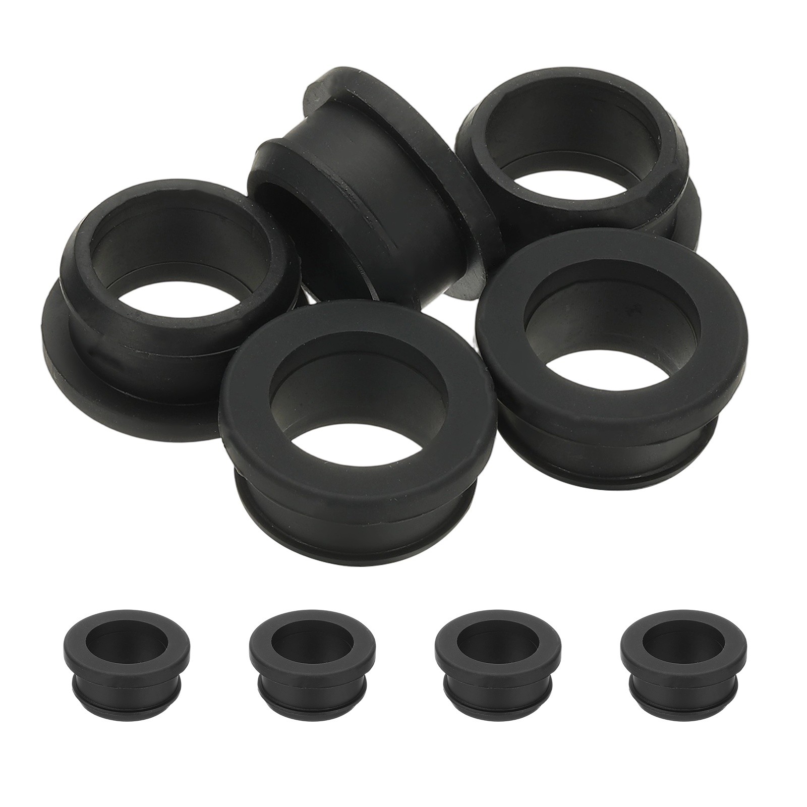 5pcs Wire Grommet, 24mm Mounting Dia Plastic Grommets Cable Hose Snap, Black