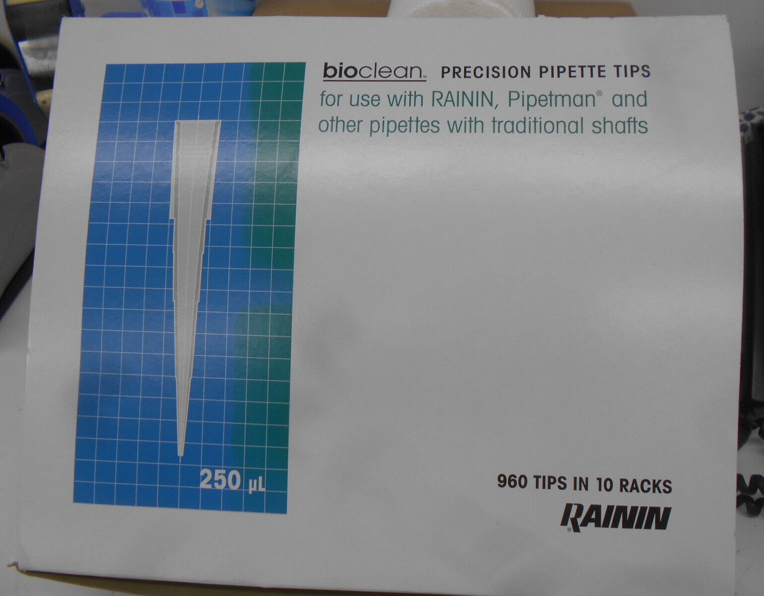 Rainin BioClean Precision Pipette Tips RT-200F 250uL BOX OF 960 TIPS