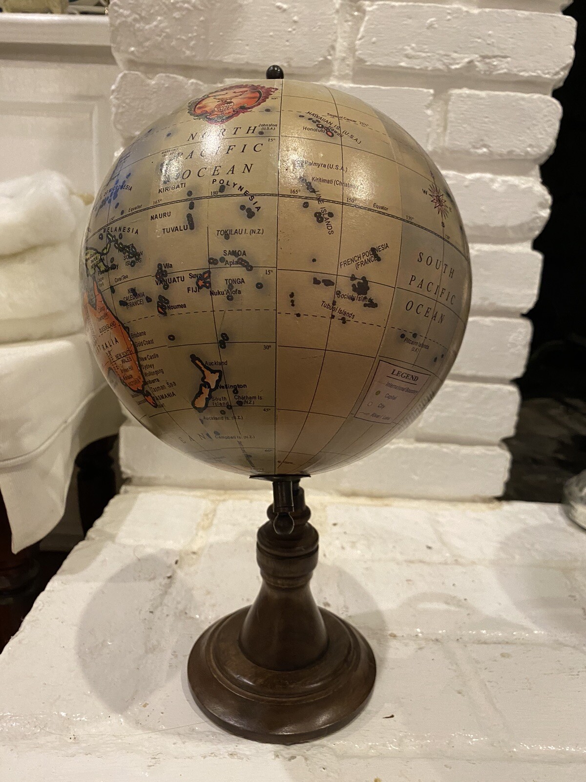 Vintage Small World Table Globe 15.5”
