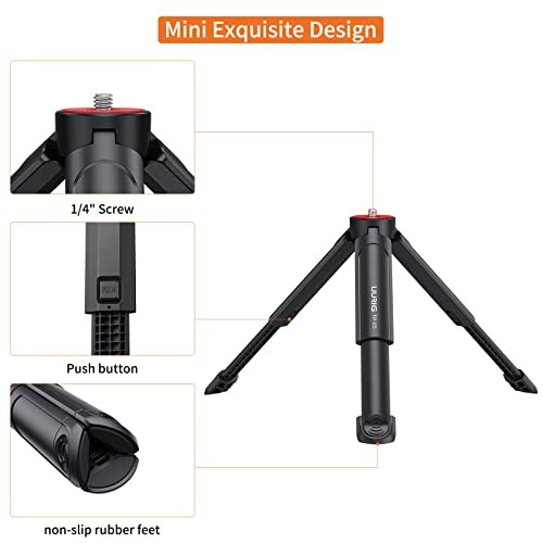 UURIG TP05 Extendable Mini Camera Tripod, Portable Selfie Stick Handle Grip