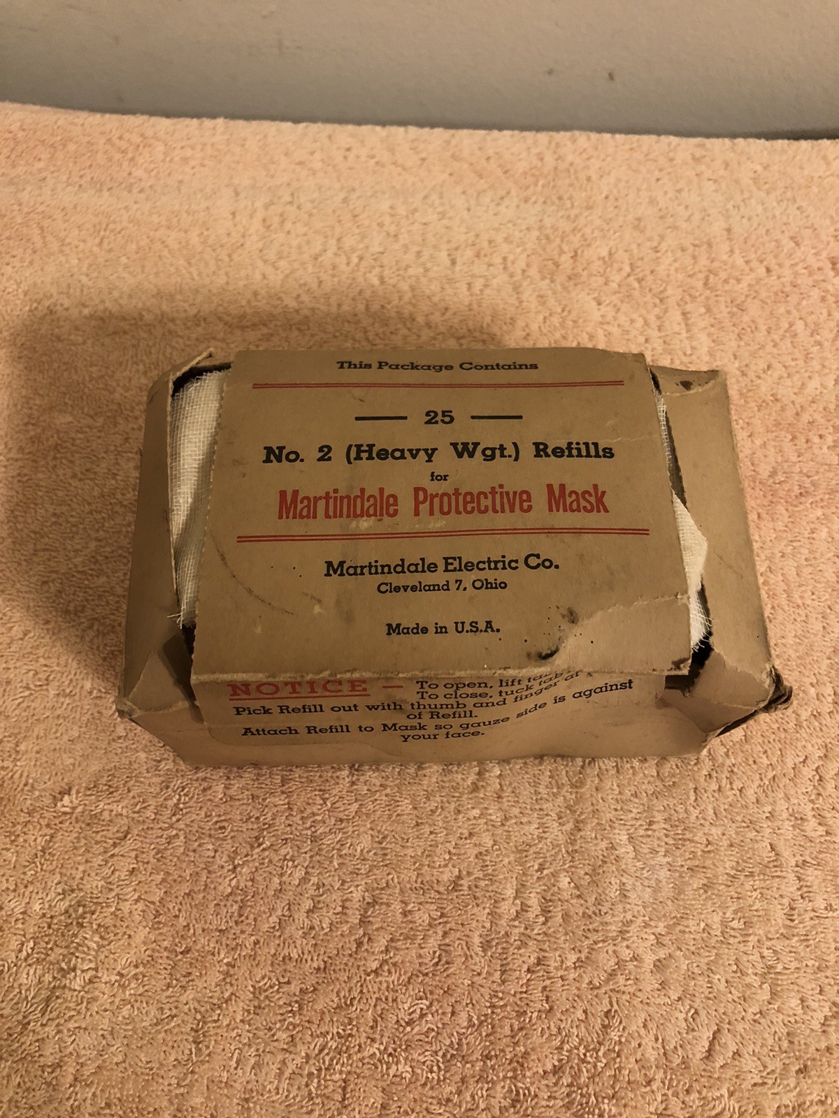Vintage Martindale Electric Company #2 Protective Mask Refills