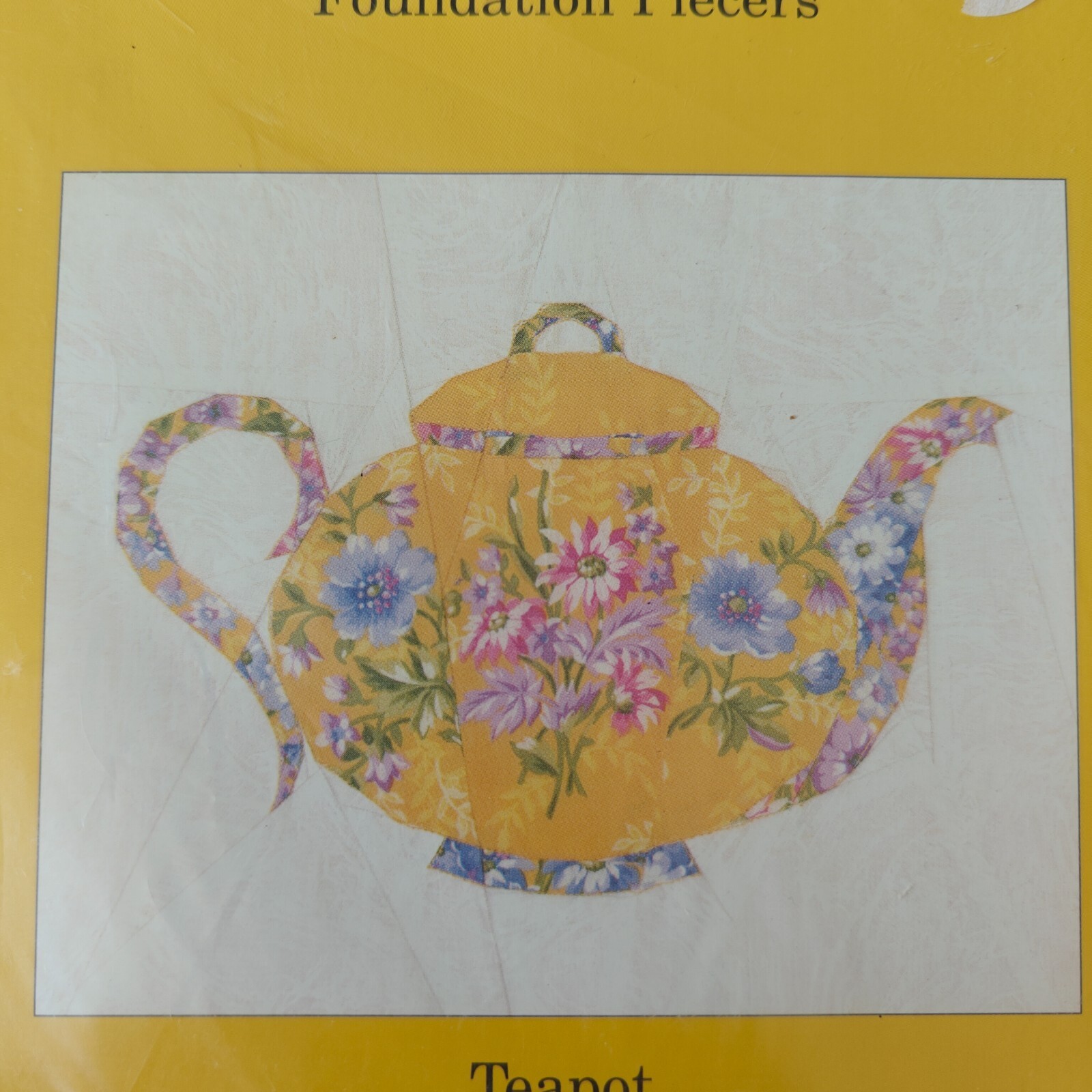 1997 Teapot Block 39x45" Wall Lap Crib Throw Quilt Pattern & Template Tea Coffee