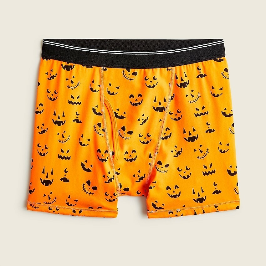 J.Crew Men's Boxer briefs in Halloween Jack O Lantern Black Orange ~ Sz Lg ~ NWT