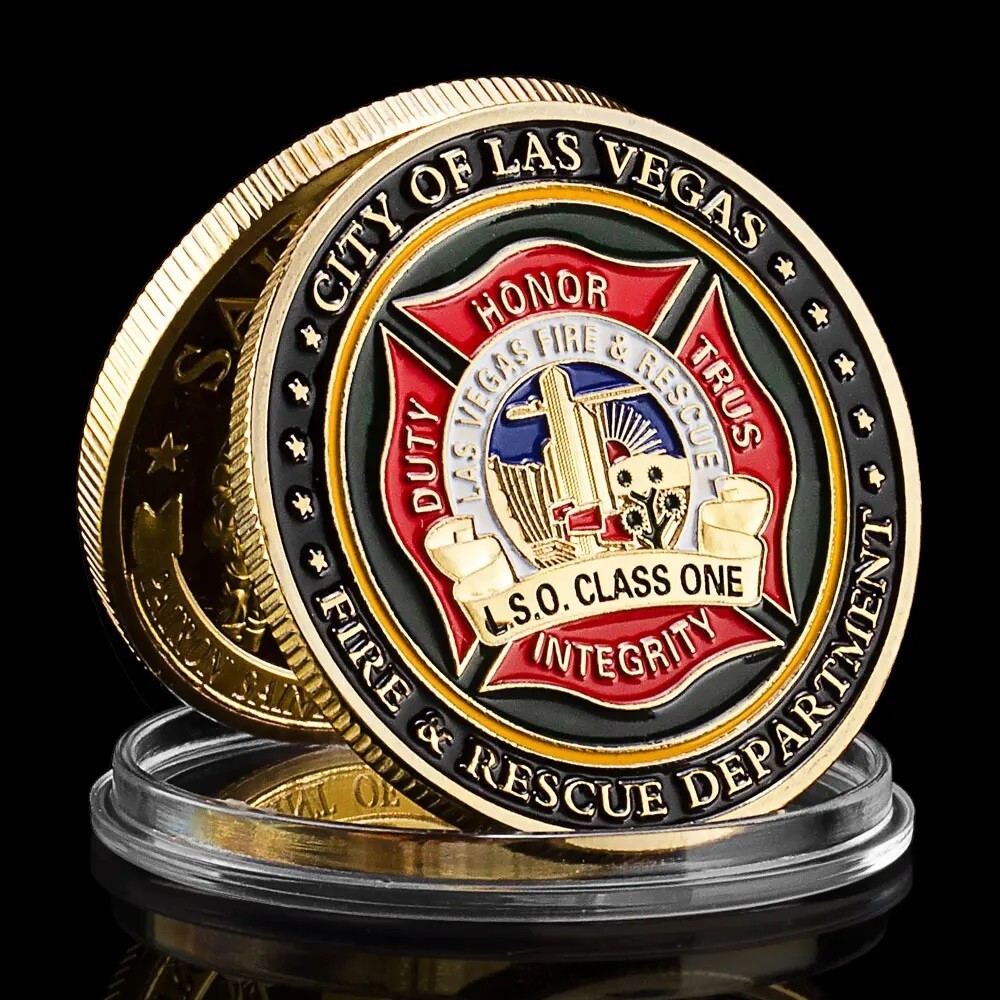 Las Vegas Fire & Rescue Department Patron Saint Of Firefighters Challenge Coin