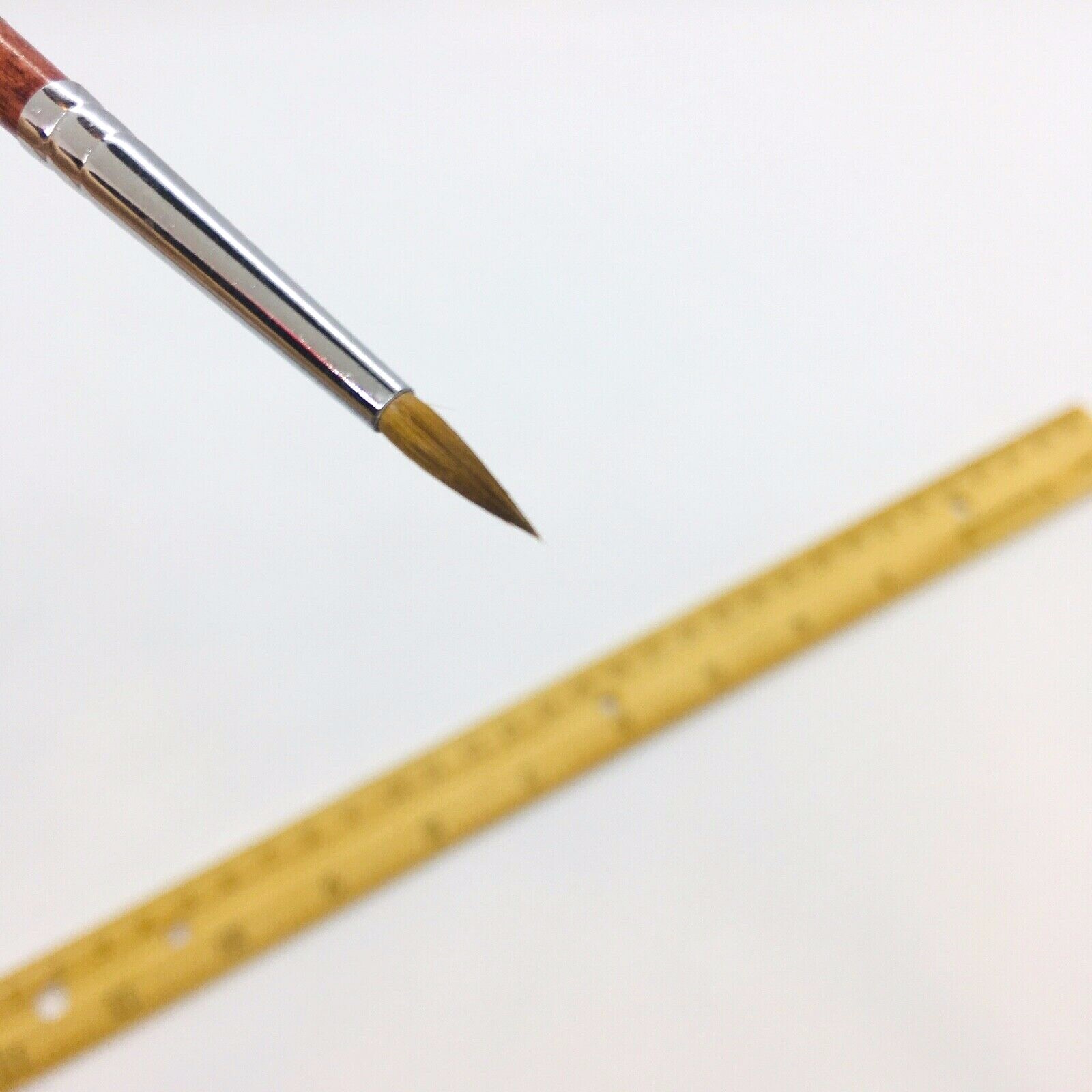 1Pc Round Tip Nail Makeup Art Brush #00 Metal Handle 100% Red Kolinsky Sable