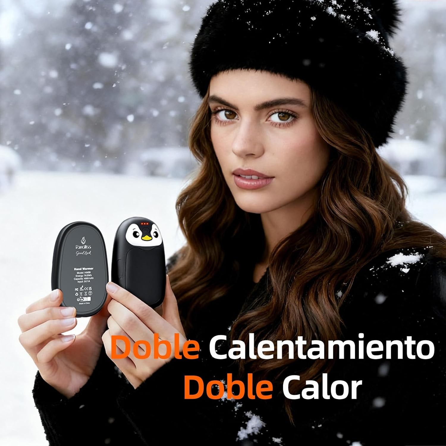 2 Pack 8000mAh Rechargeable Hand Warmers,Quick Heating Pocket Heater Hand Warmer