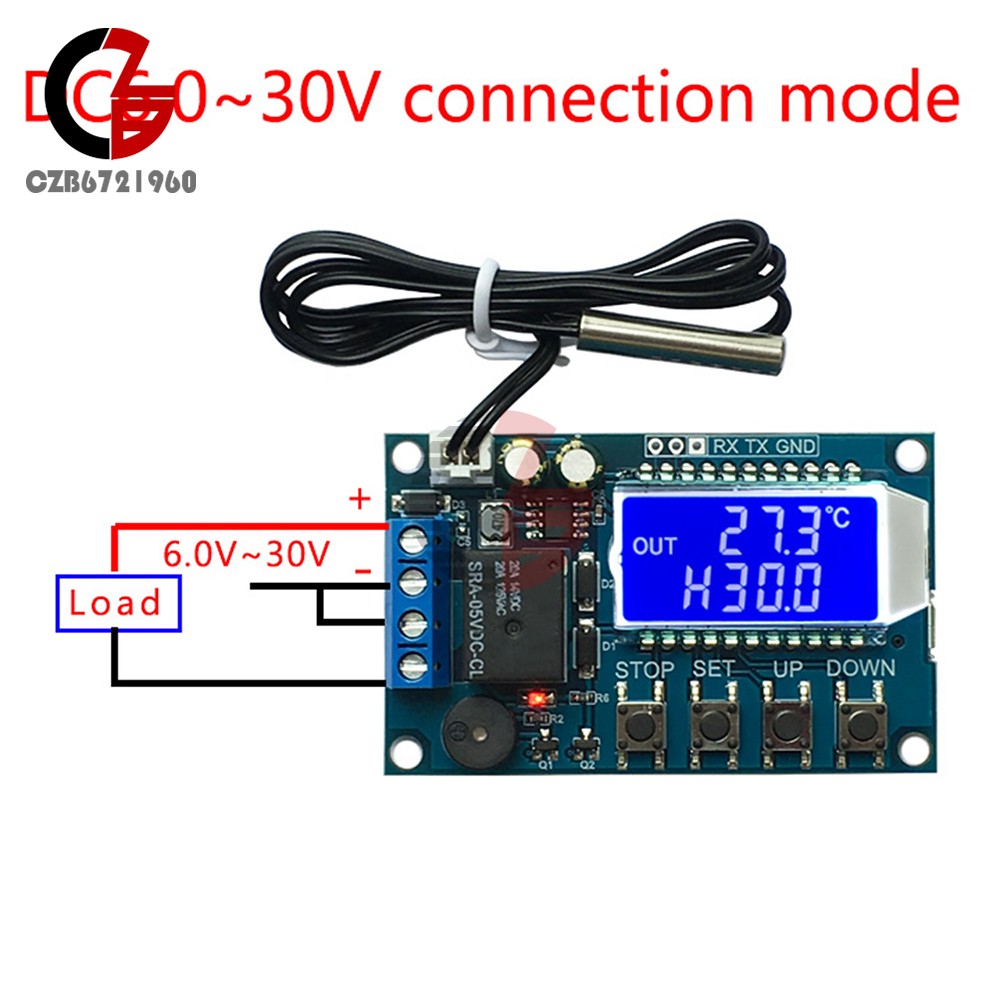 High-Precision Digital Thermostat DC 6.0-30V Temperature Controller -50°C~110°C
