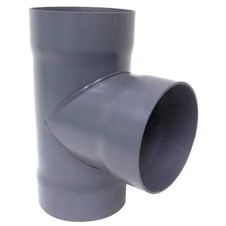 Plastic Supply Pvct10 Duct Tee, 10 In Duct Dia, Type I Pvc, 20-3/4" L