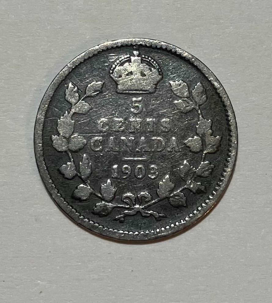 1903 Canada Silver 5 Cents - No H