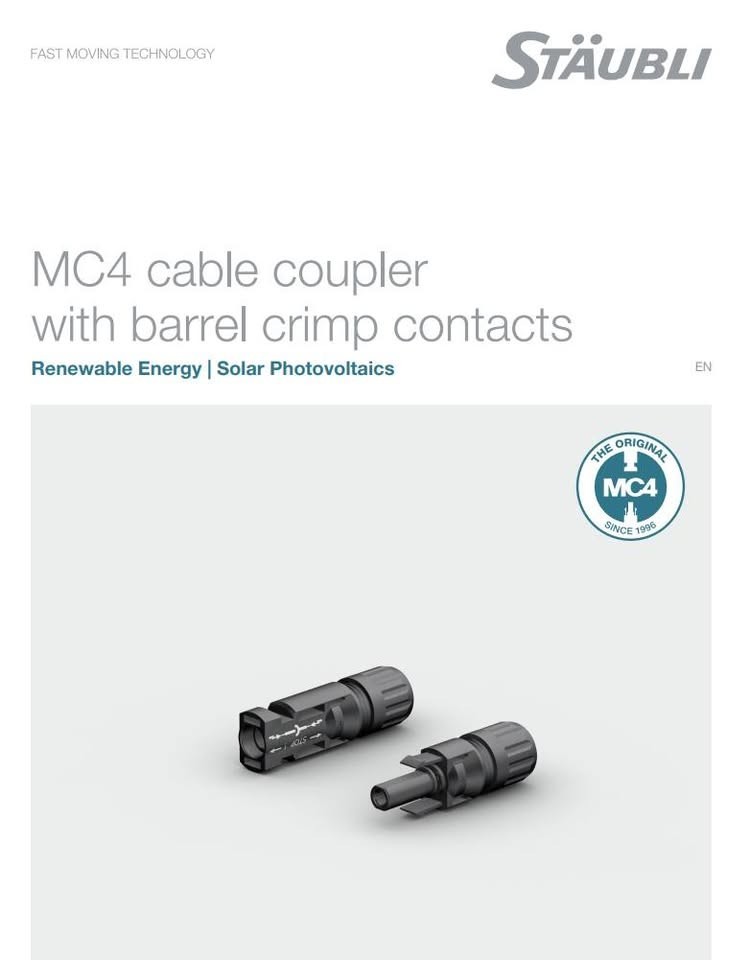 Brand New Authentic Staubli 6AWG MC4 Connectors