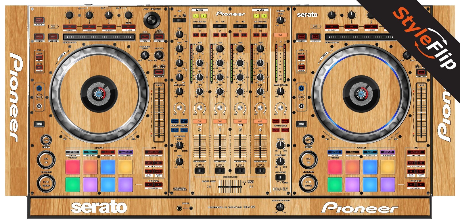 Pioneer DDJ-SZ Skin | Wood Design 5 | Protective Decal | StyleFlip Skins