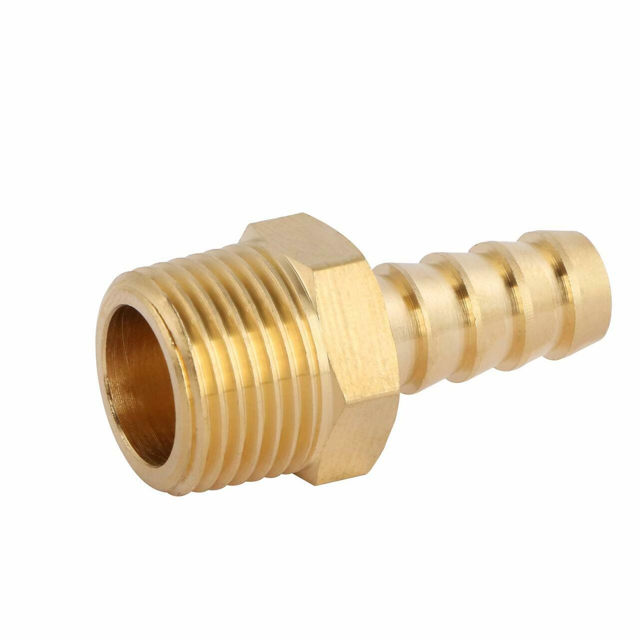 U.S. Solid 3/8" Hose Barb Brass Fitting NPT 3/8" Male, 1pc