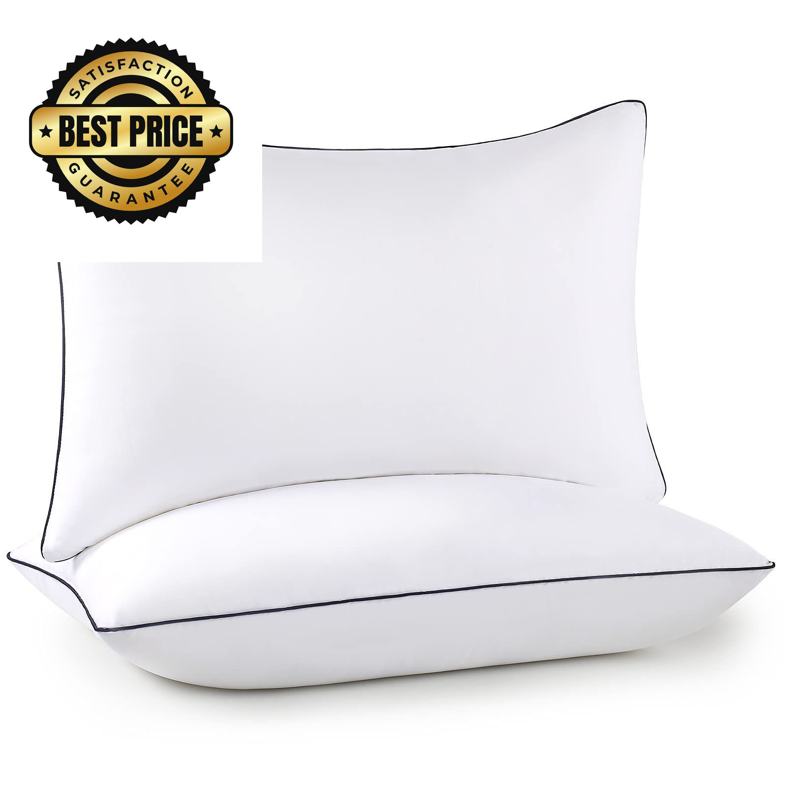 HOOMQING Bed Pillows for Sleeping 2 Pack, Queen Size (Pack of 2), White