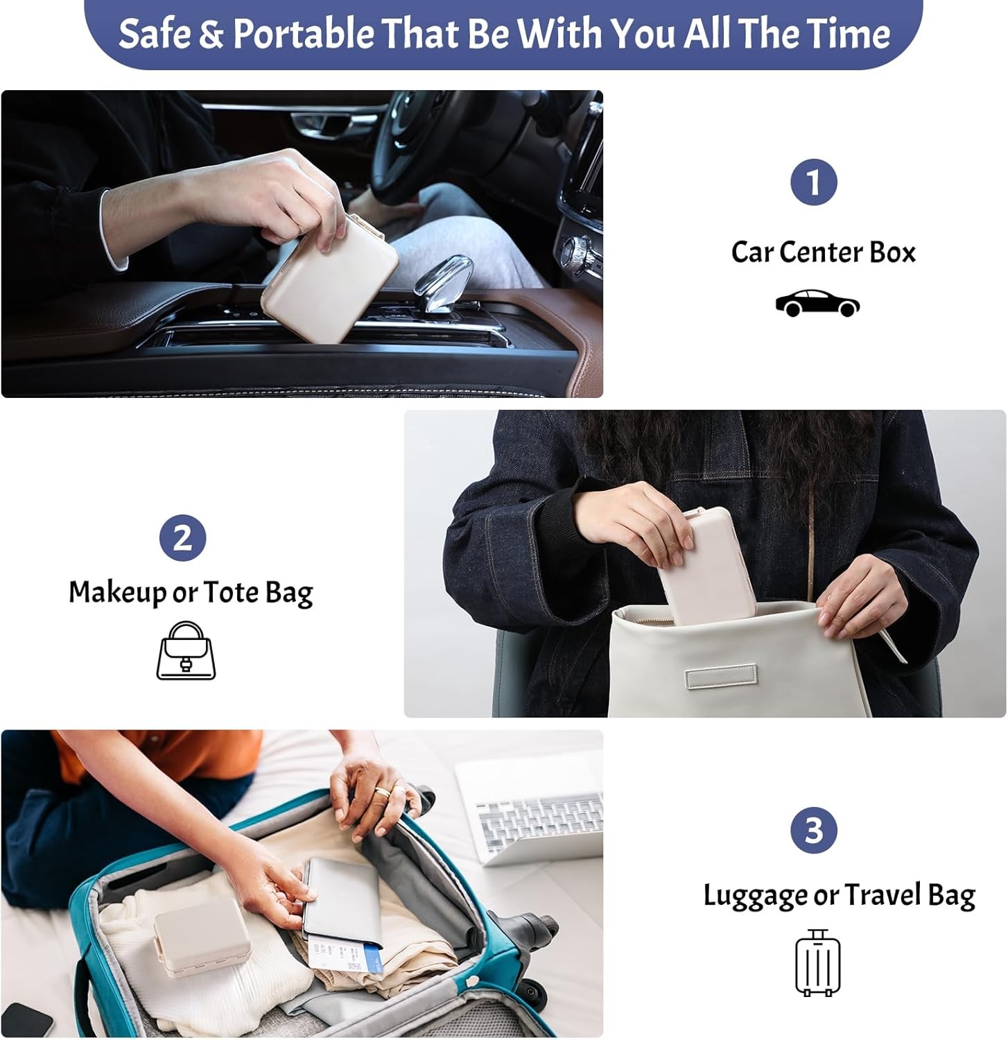 Foldable Weekly Pill Organizer 2 Times a Day with 2 Extra Compartments (