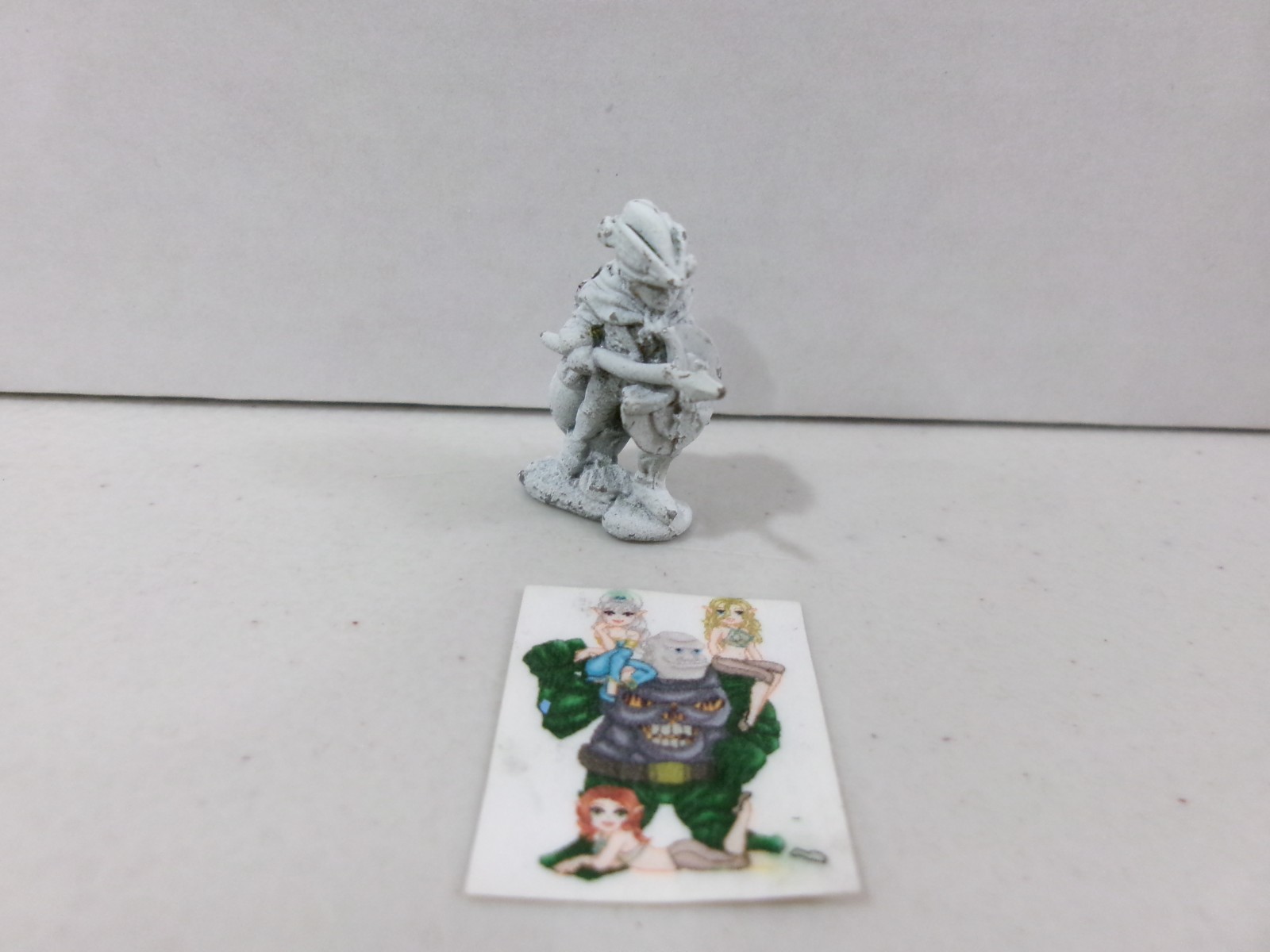 =D&D METAL FIGURE Unpainted Man with Spear Z13=