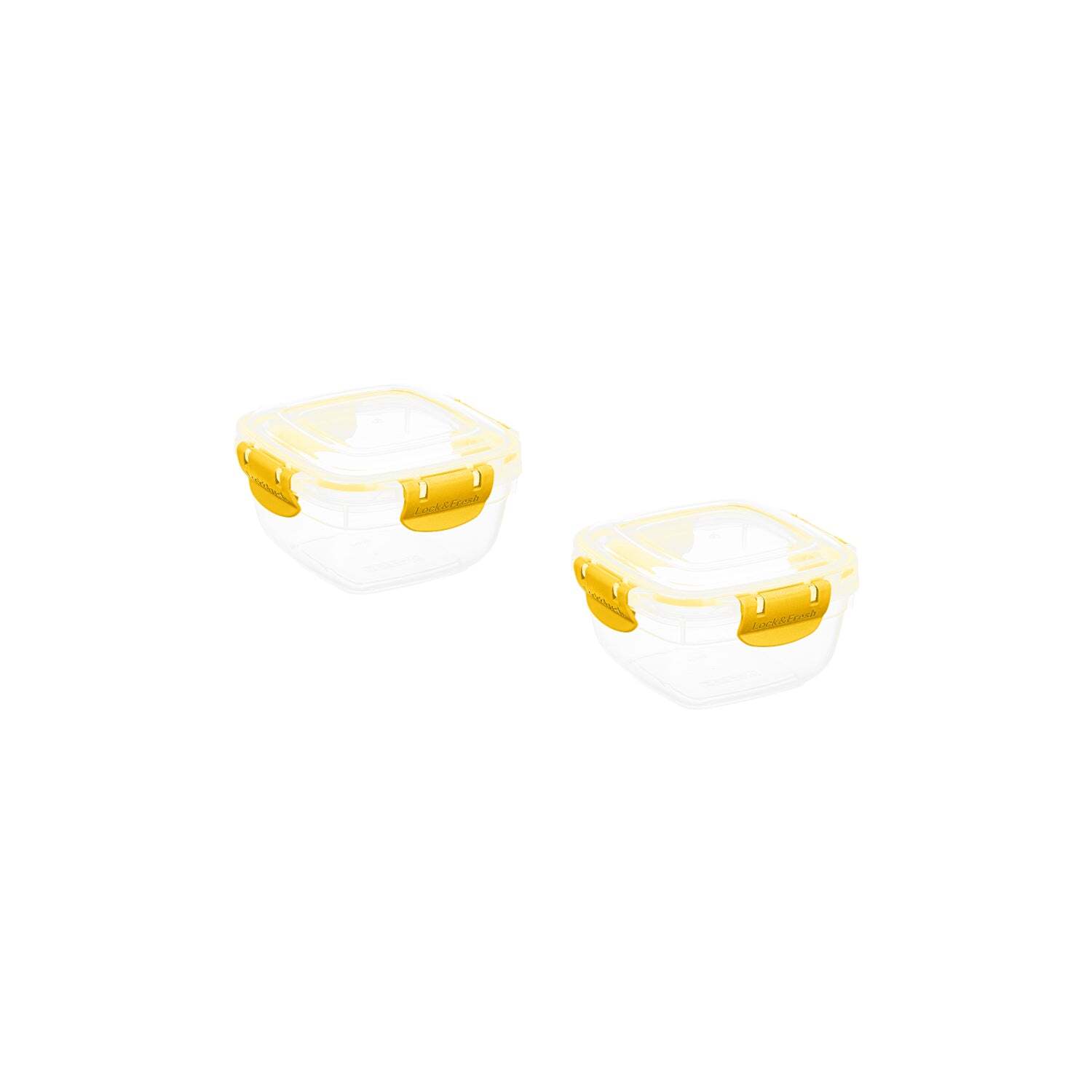 Superio Plastic Food Storage Containers, Airtight Lids, 16 oz., Yellow, 2 pack