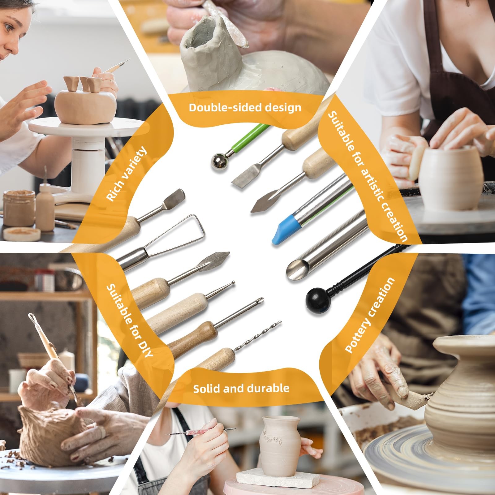 36 PCS Clay Sculpting Tools Kit Pottery Modeling Carving Set for Beginners