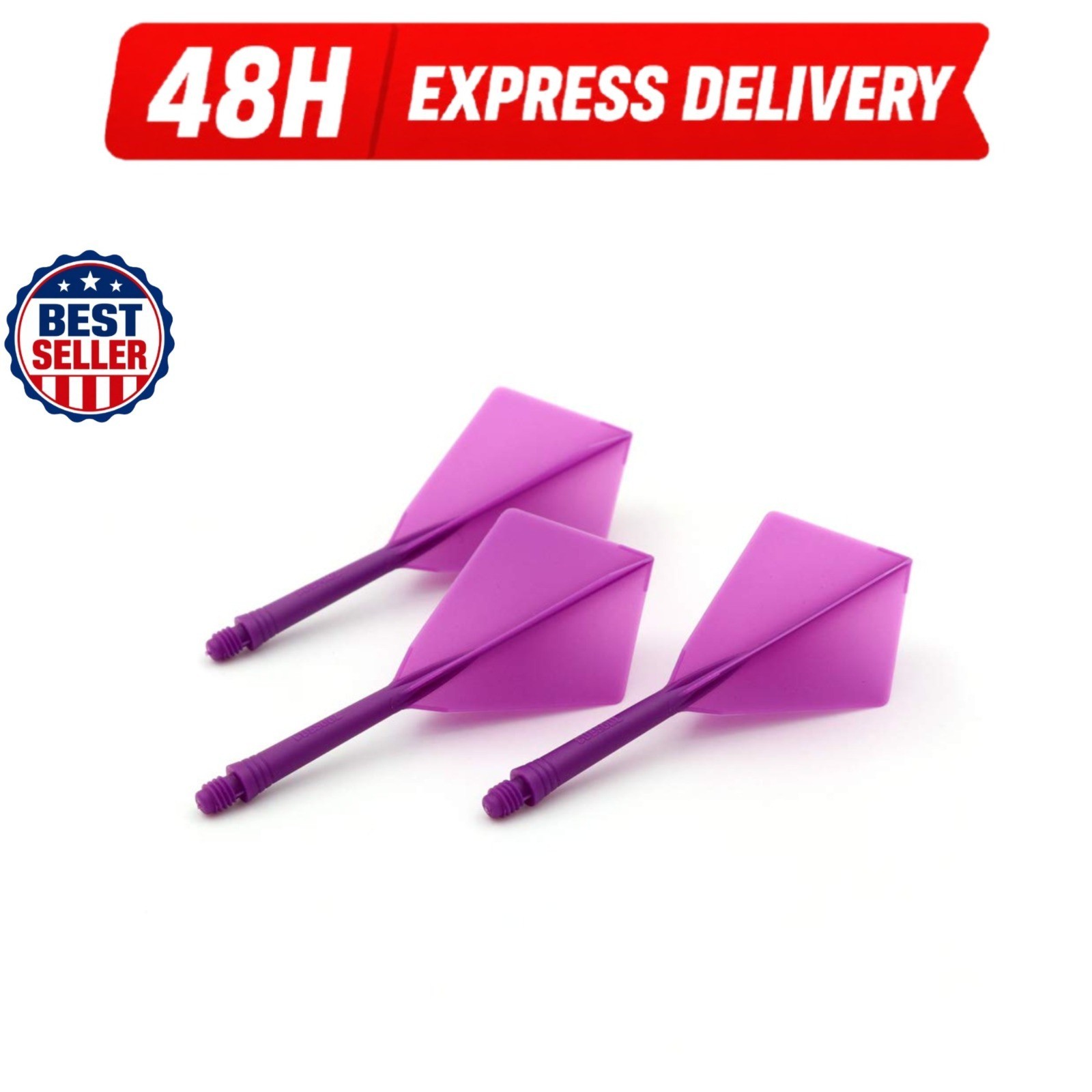 CUESOUL Integrated Dart Shaft and Flights - Set of 3 - Purple