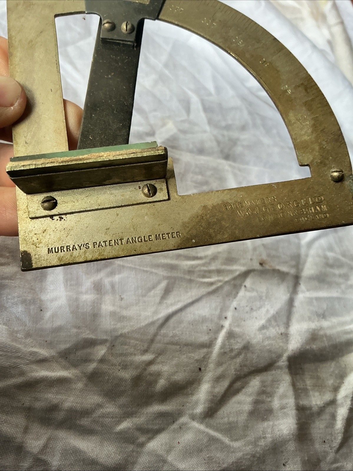 MURRAY'S PATENT ANGLE METER Engineering Brass W & J George Ltd London