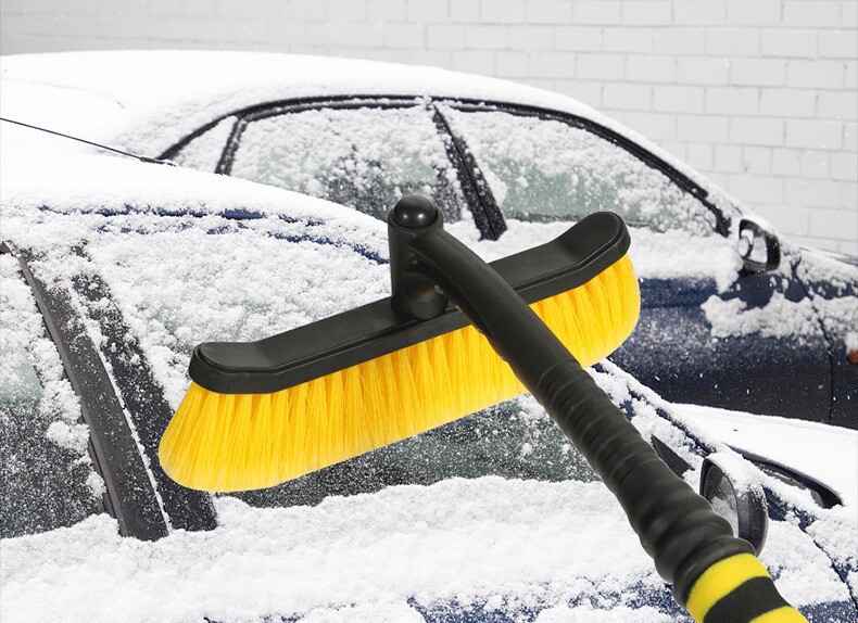 1Pc 2-in-1 Ice Scraper with Brush for Car Windshield Snow Remove Cleaner Black ?