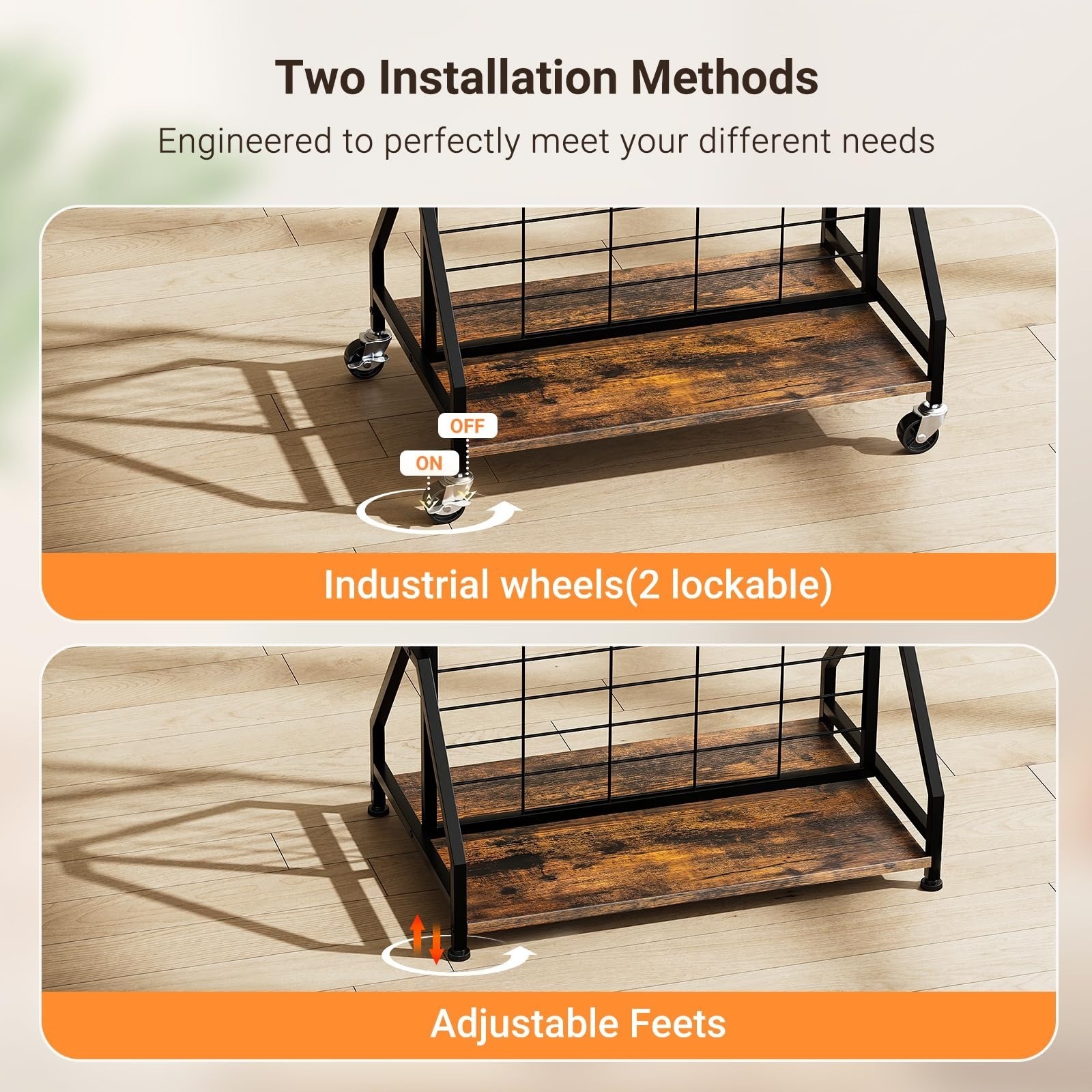 ELYKEN Foldable Grid Wall Panels Display Rack with Wheels & Storage Shelf
