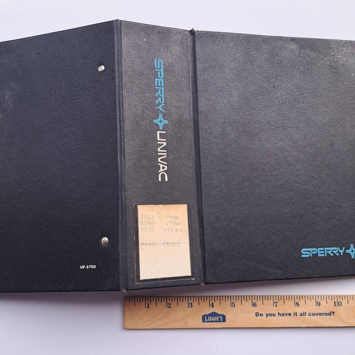 Sperry Univac UP-8700 3 Ring Binder Vintage Computer Manual Binder Folder