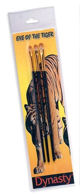 Dynasty Eye Of The Tiger SET "D" Filbert Paint Brushes 4-6-8 (06528)