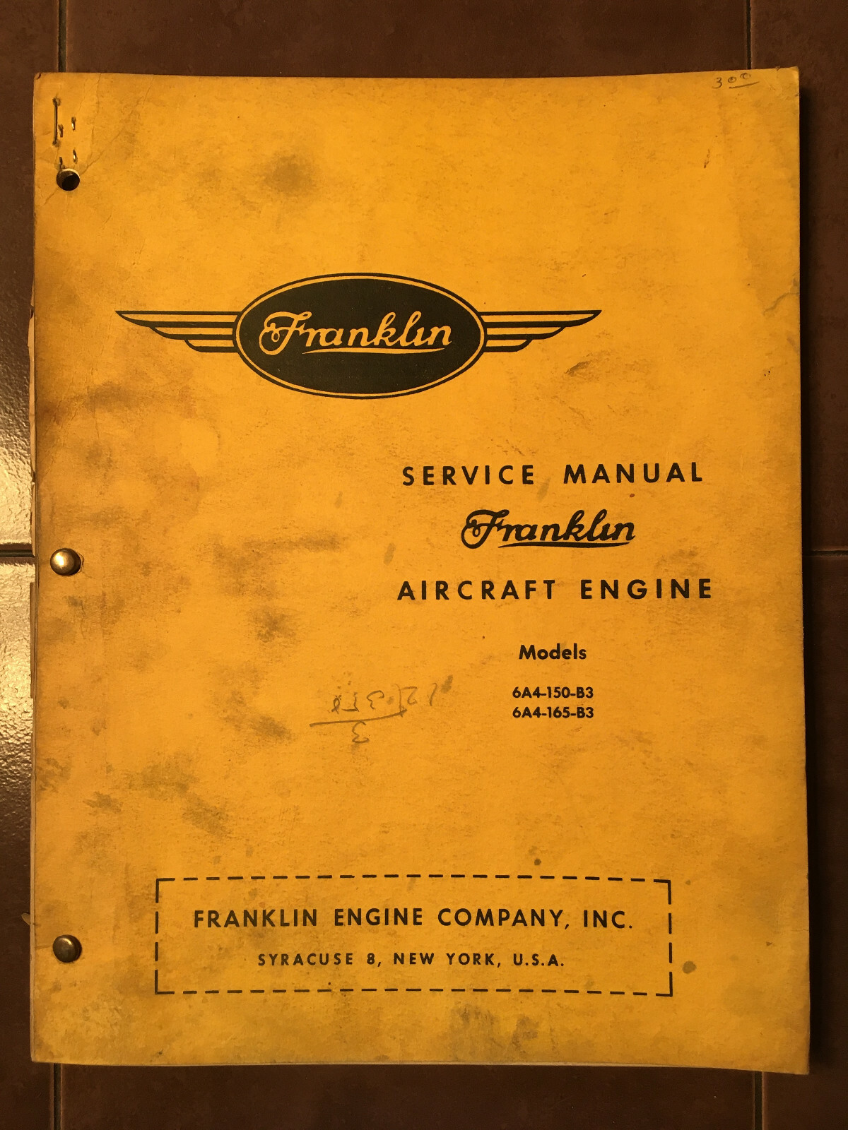1947 Franklin 6A4-150-B3 and 6A4-165-B3 Service & Overhaul Manual