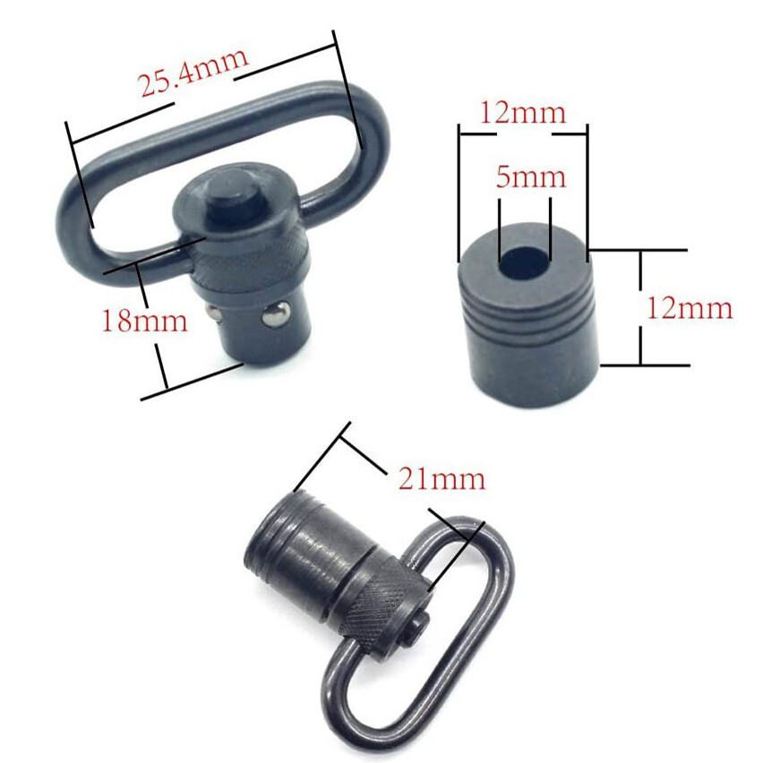 1 Pair Push Button Quick Detach/Release Rifle Sling Swivels Mount Base-Xmas Gift