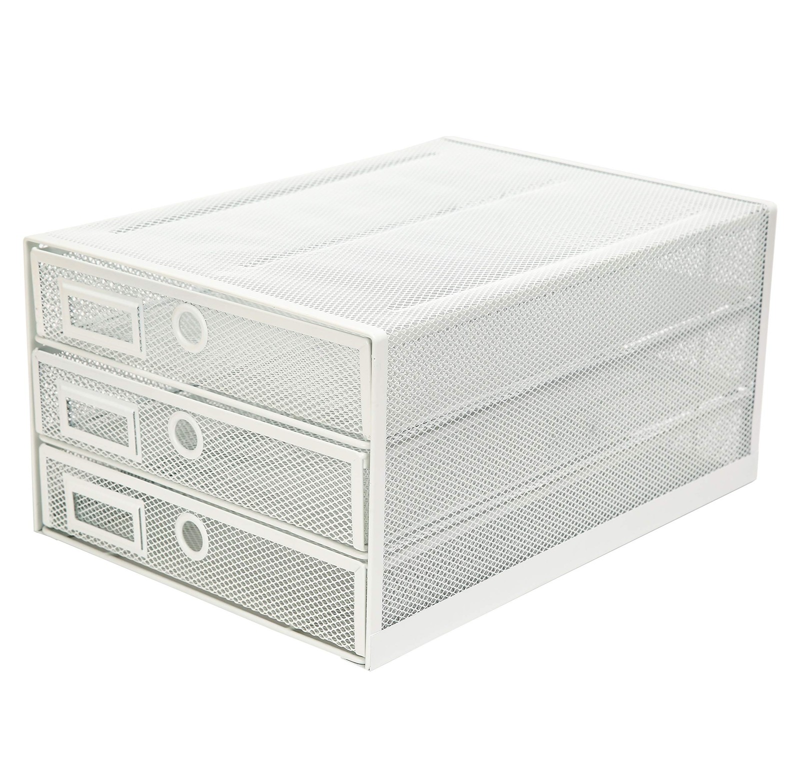 White 3 Drawer Paper Sorter, Wire Mesh A4, Multi-Layer Letter Tray, Desk Org