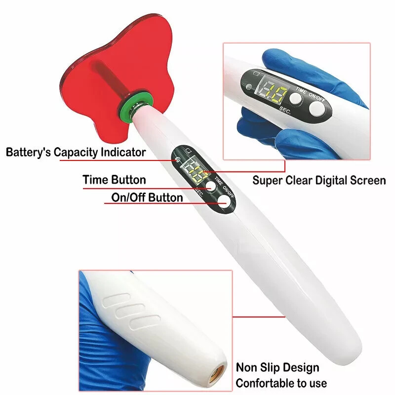 Dental Wireless Curing Light Dentist Cordless LED.B Lamp Output Intensity