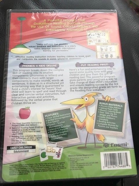 Deluxe Phonics 4 Kids PC DVD-ROM New!!!