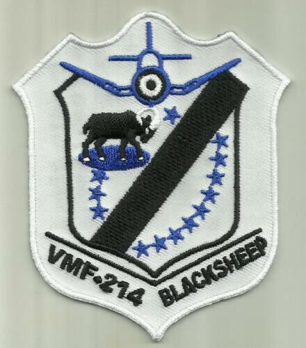 VMF- 214 BLACKSHEEP USMC PATCH MARINE CORPS FIGHTER SQ PILOT AVIATION CALIFORNIA