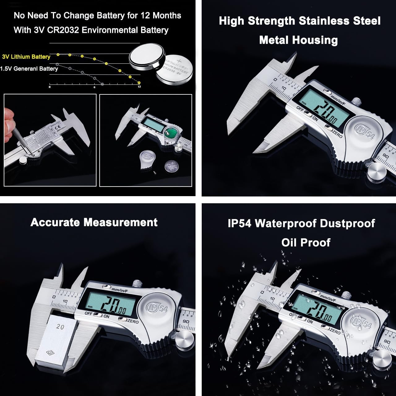 Kynup Digital Caliper Caliper Measuring Tool Outside Micrometer Vernier Dial
