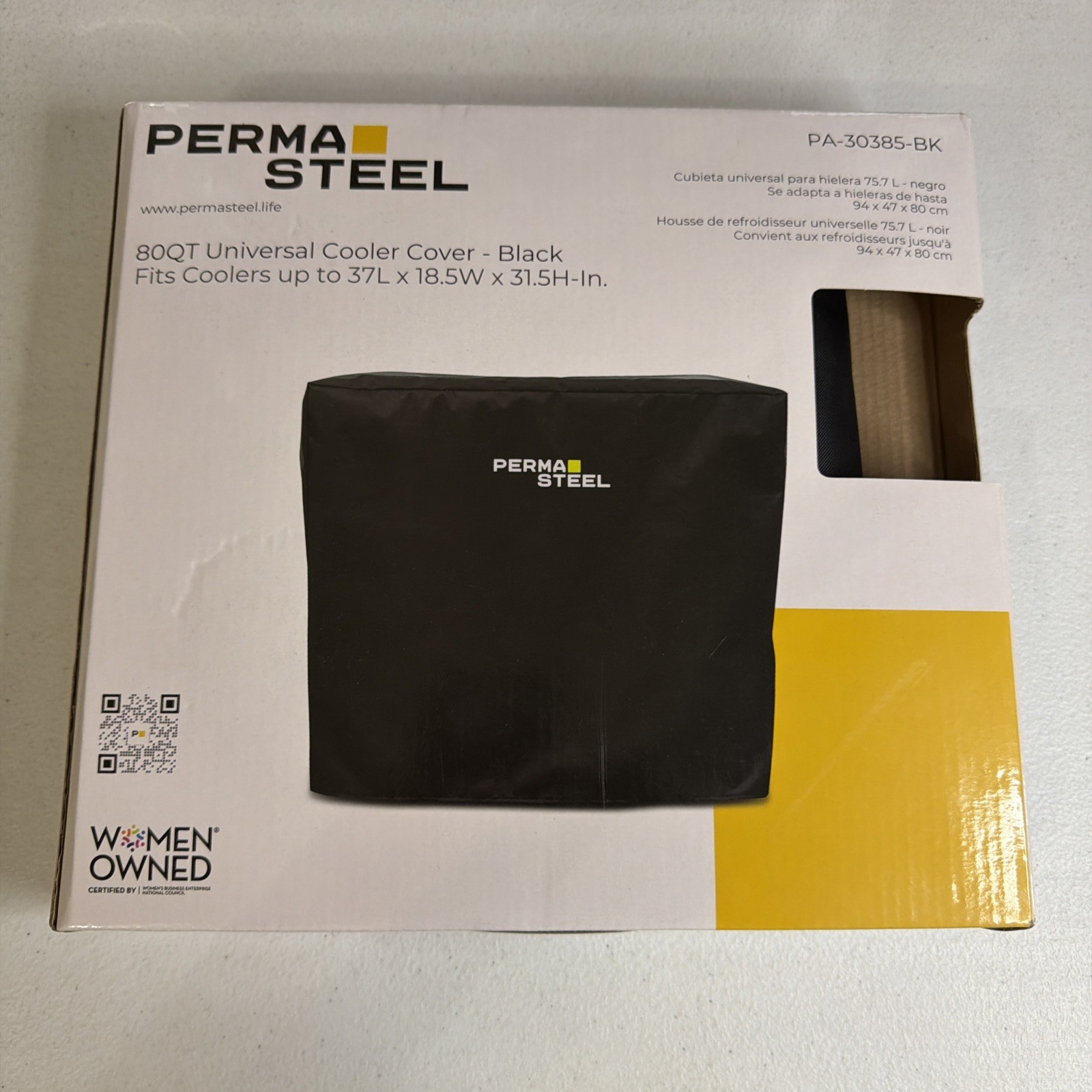 Cooler Cover Outdoor 80Qt Waterproof UV Resistant Universal Fit Heavy Duty Black