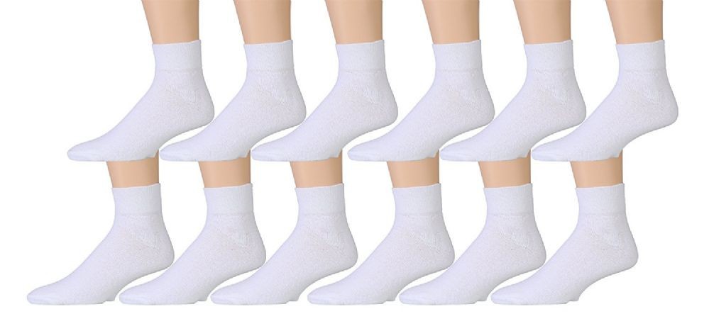 6 / 12 Pairs Big Mens EXTENDED Size 12-15 Soft Cotton Blend Ankle Socks USA Made