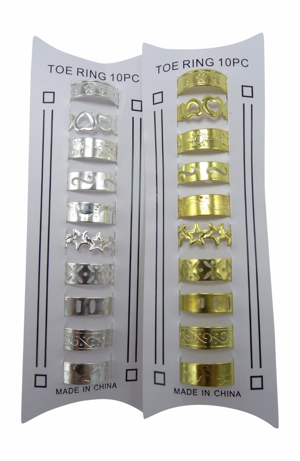 New Great Quality Plated Silver & Gold Adjustable Toe Rings Sets #R1240