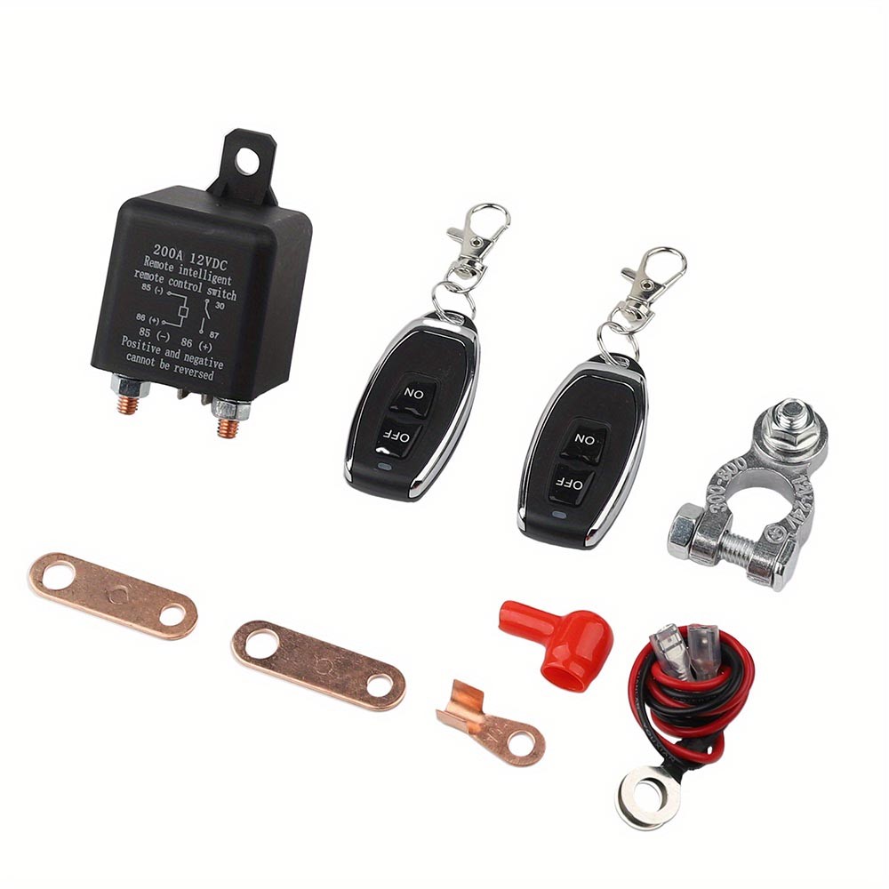 12V Remote Anti-Theft Switch - Battery Disconnect, 2 Remotes for Vehicle/Boat