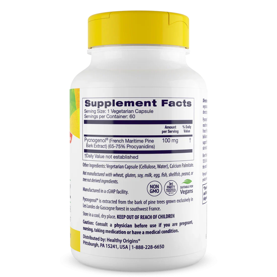 Healthy Origins Pycnogenol 100 mg | 60 Veggie Capsules