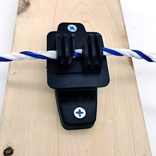 Electric Fence Wood Post Claw Insulators, Black ，50 Pack | Nail on Insulator,...